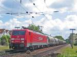 BR 189 042-5 durchfhrt am 6.6.06 mit einem Kesselwagen-Ganzzug Wiesbaden-Biebrich.