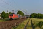 189 001 mit dem Terratrans/Paneuropa-KLV am 02.06.2012 unterwegs bei Thngersheim.