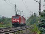 198 004 durchfhrt mit ihrem Containerzug Dresden Stetzsch am 5.9.12