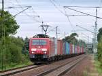 189 016 durchfhrt am 7.9.12 mit ihrem Containerzug Dresden Stetzsch .