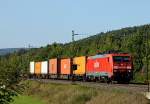 189 062  Railion  mit Containerzug am 16.09.12 in Haunetal Rothenkirchen 