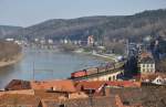 189 011 (91 80 6189 011-0 D-DB) mit Autoteilezug am 05.03.2013 in Knigstein / Sachsen