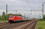 Am 2.Juni 2013 war DBSR 189 008 in Marienborn mit einem tschechischen Containerzug auf dem Weg nach Hamburg.