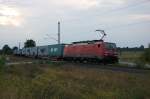 Auf dem Weg von Hamburg nach Tschechien rollte die fr die DB Schenker Rail Deutschland AG fahrende 189 003-7 aus Richtung Salzwedel kommend dem Stendaler Bahnhof entgegen und fuhr dann in Richtung Magdeburg weiter. 15.08.2013