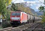 189 085-4 mit Kesselwagen durch Bonn-Beuel - 09.11.2013