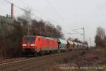 189 060-7 (DB Schenker) mit einem Kalkzug in Bottrop Welheim, 25. Januar 2014