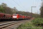 189 035-9 (DB Schenker) und 189 036-7 mit einem Kohlezug in Duisburg Neudorf, 1. April 2014