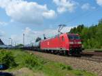 185 041 zieht am 29.04.2014 einen Kesselzug durch Leipzig-Thekla.