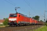 Am 18.07.2014 zieht 189 067-2 einen  Erzzug von Rotterdam nach Dillingen/Saar durch Voerde (Niederrhein).