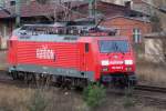 189 093 bei einer Rangierfahrt in Brandenburg Hbf am 08.01.2007.