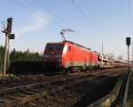 Der Autovollzug mit der 189 061-5 passierte am 19.02.2015 DD-Stetzsch in Richtung Norden. 