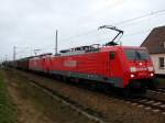 Endlich mal wieder ein 189-Doppel hier stehen 189 071 und 189 088 am 13.01.07 in Langendorf bei Stralsund.