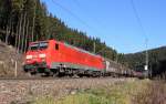 189 016-9 DB Schenker im Frankenwald bei Steinbach am 03.11.2015.