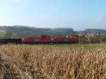 189 084 + 189 023 unterwegs in Richtung Nrnberg an der KBS 785 (Murrbahn), hier in Zell.