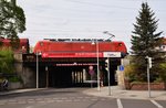 189 012-8 bei der Einfahrt in Senftenberg (Brücke Bahnhofstr.) am 30.04.2016.