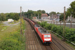 189 078 + 189 ??? durchfahren den Bahnhof Oberhausen-Sterkrade mit einem Kohlezug in Richtung Süden.
Aufnahmedatum: 25. August 2014