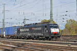 DB Lok 189 115-9 durchfährt den Badischen Bahnhof. Die Aufnahme stammt vom 21.10.2017.