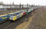 LTE Netherlands 189 202 mit einem KLV-Zug in Duisburg-Rheinhausen, fotografiert am 9. März 2018. 