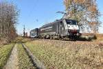 SBB-Cargo mit MRCE-Lok 189 991 und einem Kastelzug gen Dülken in Boisheim. 18.11.2018