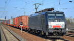 DB Cargo Deutschland AG mit der MRCE Dispo  189 803-0  [NVR-Number: 91 80 6189 803-0 D-DISPO] und Containerzug am 04.04.19 Bf. Flughafen Berlin-Schönefeld.