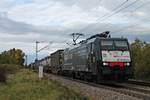 Am 05.10.2017 fuhr die MRCE/SBBCI ES 64 F4-115  Alpäzähmer  mit einem Containerzug bei Buggingen durchs Markgräflerland in Richtung Basel.