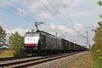 Am Nachmittag des 19.05.2019 fuhr MRCE/SBBCI ES 64 F4-285 (189 285-0) mit dem  GTS -Containerzug (Rotterdam Waalhaven - Piacenza) bei Hügelheim über die Rheintalbahn in Richtung Schweizer Grenze.