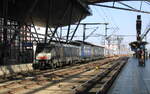 LTE Polska (Beacon) 189 802 mit dem Miratrans-KLV von Olsztyn Glowny (PL) nach Ludwigshafen BASF Ubf, am 22.03.2026 in Erfurt Hbf.