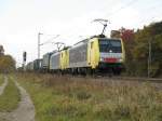 Werbedoppel E189 917 und E189 907 am 31.10.07 bei Zorneding