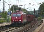 189 800-6 mit einem leeren Autozug bei der Durchfahrt in Recklinghausen-S�d 27.8.2009