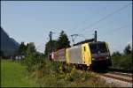 Die Auslastug wird wegen der Ferienzeit in Italien geringer… E189 914RT legt sich in die Kurve. (06.08.2009)