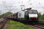 189 150-6 (Siemens-Jubilumslok) fhrt mit einem Ganzzug Kohlewagen in Richtung Leipzig-Schnefeld.