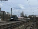 EC 80 mit einer der vielen MRCE 189ern bei der Durchfahrt am Heimeranplatz mit + 30, 20.03.2010