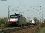 25.03.2011: Die ES 64 F4 - 997 (189 097) mit einem Containerzug Richtung Sden. Aufgenommen bei Graben-Neudorf.