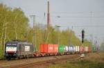 ES 64 F4-992/ E 189 092 der MRCE angemietet von Lokomotion mit einem Containerzug in Dinslaken am 08.04.2011 