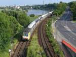 ES64 F4-205 (E189 205) mit einem aus Tschechien kommenden Autozug kurz vor Dresden-Kemnitz; 28.05.2011
