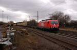 WLE 81 mit DGS 91710 Mnchen-Riem - Lippstadt Gbf, hier am trben 03.01.2012 im Bbf Buke.