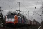 HUSA ES 64 F4-996 (E189-096) am 14.1.12 mit einem Containerzug aus Duisburg-Rheinhausen bei der Durchfahrt durch Voerde.