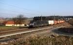 E 189 841 Dispolok ES 64 F4-841 vor Gterzug Richtung Passau, Passauer Bahn KBS 150 Wien - Passau, fotografiert bei Katzbach am 15.03.2012