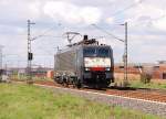 Black Beauty hatte es ziemlich eilig als sie( MRCE 189 994-7) Lz von Neuss kommend gen Sden donnerte......Freitag 20.4.2012