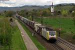 Die ES 64 F4 - 095 (E 189 995-4) mit einem KLV Richtung Sden bei Denzlingen am 21.04.2012.