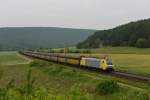 189 926 mit einem ARS-Zug Richtung Wrzburg am 02.06.2012 unterwegs bei Harrbach.