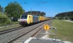 189 924 mit einem Nothegger / Frlich Klv in Strullendorf Richtung Nrnberg am 26.05.2012.