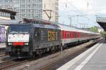 ES 64 F4-115 zog am 20.5.12 einen leeren Autoreisezug zur Bereitstellung nach Dsseldorf Hbf durch den Essener Hbf.Gru an den Tf!