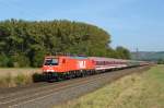 189 801 von WLE mit einem Sonderzug nach Augsburg am 24.09.2011 unterwegs bei Himmelstadt.