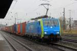 PKP Cargo 189-842 mit einem Containerzug am 03.11.2012 in Oberhausen Osterfeld.