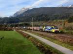 Die 189 912 mit einem KLV-Zug am 03.11.2012 unterwegs bei Terfens.