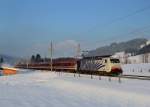 189 917 mit einem Turnuszug am 26.01.2013 bei Fieberbrunn.