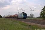 ES 64 F4 - 805 (189 805-5) MRCE Dispolok GmbH fr PKP Cargo  EU45-805  mit einem Kesselzug  Dieselkraftstoff oder Gasl oder Heizl (leicht)  in Vietznitz und fuhr in Richtung Nauen weiter.