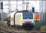 E189 997 mit dem GZ45526 auf dem Weg vom Rostocker Seehafen nach Mukran. 19.9.06