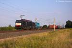 ES 64 F4 - 806 (189 806-3) MRCE Dispolok GmbH fr DB Schenker Rail Deutschland AG mit einem Containerzug in Vietznitz und fuhr in Richtung Wittenberge weiter. 10.08.2013